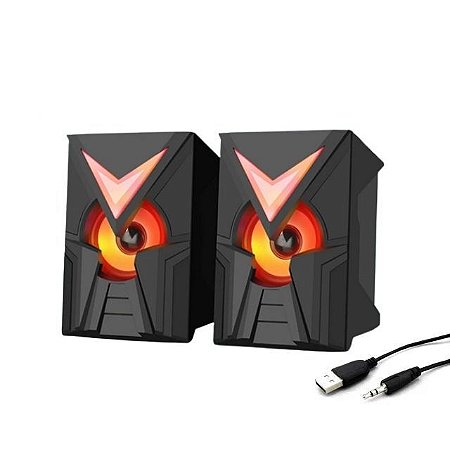 Caixa de Som Para Computador PC Notebook Celular com USB Luz