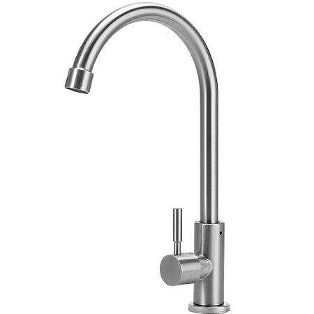 Torneira de Cozinha Aço 1/4 de Volta Bancada Bico Arejador