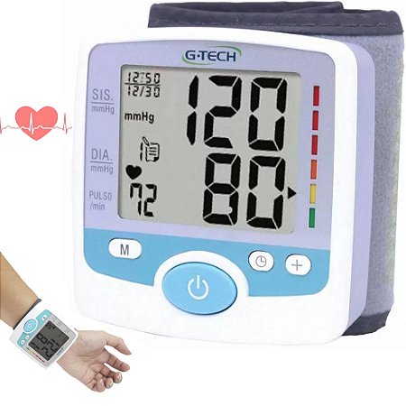Medidor De Pressão Arterial Cardiaco Digital De Pulso G-tech - 83134