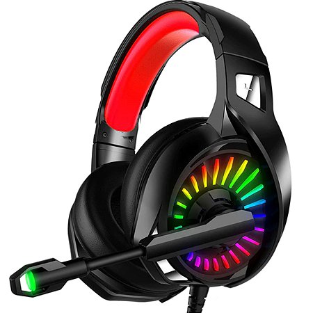 Headset Fone de Ouvido Gamer RGB Black IG-7900 com Fio