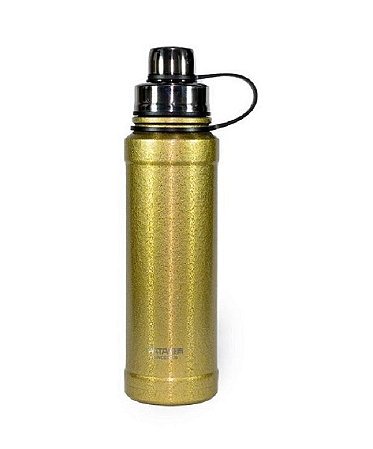 Garrafa Térmica 1,200L Dourado Inox Quente e Frio
