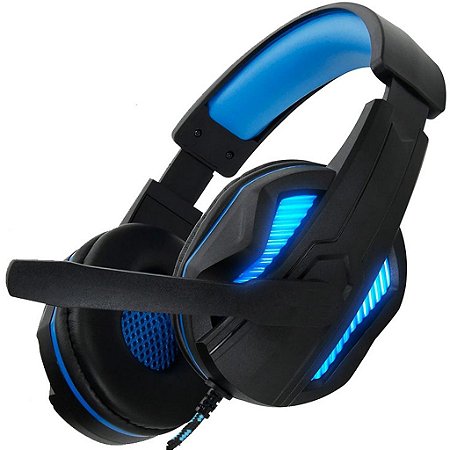 Fone Headset com Microfone H8 USB/P2  com Microfone Azul