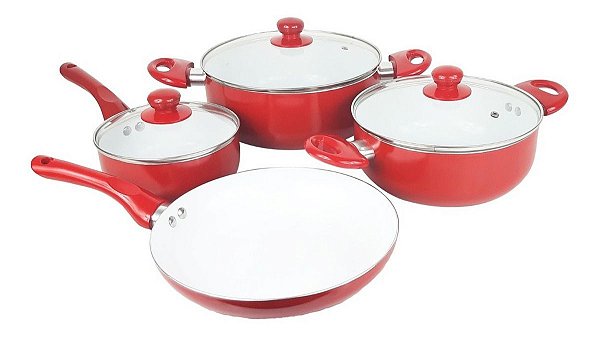 Jogo De Panelas Antiaderente 4 Peças Alúminio Antiaderente