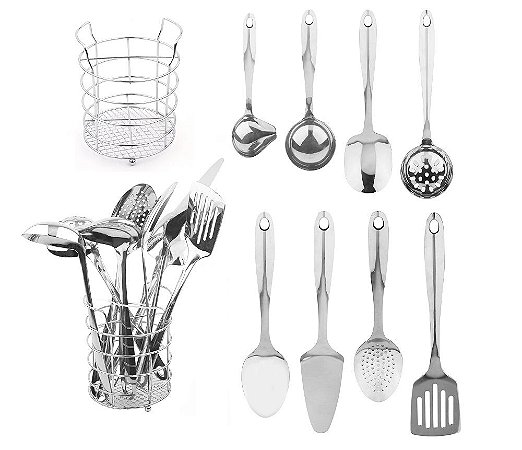 Conjunto de Talheres Cozinha 9 Peças Utensílios Cozinheira