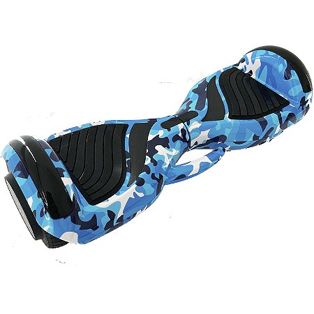 Hoverboard Skate Elétrico Bluetooth Com Led Alça Curta 6,5 Azul Camuflado - 27750
