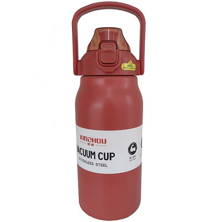 Garrafa Térmica Inox 1500ml com Bico Água Café Vermelha