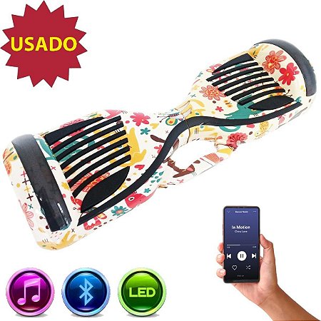 Hoverboard Usado Funcionando 6,5 Skate Eletrico Bluetooth Led Ydtech Gatinho