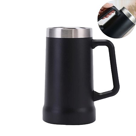 Caneca Térmica para Cerveja Parede Dupla com Alça 710ml