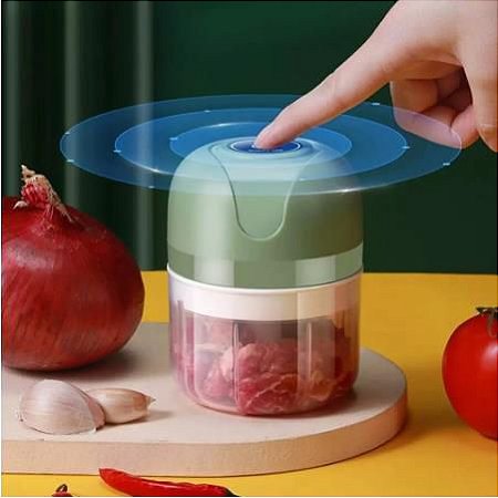 Mini Processador de Alimentos Elétrico 250ml Carga USB Verde