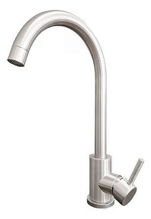 Torneira Monocomando Cozinha Bica Alta Goumert Cromada Prata