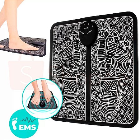 Massageador Tapete Pulso Elétrico Perna Pés Ems - 82413