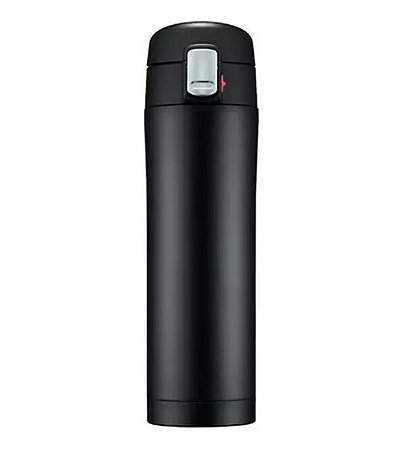 Garrafa Térmica Squeeze Academia Inox 450ml Trava Vácuo Preta - 82981
