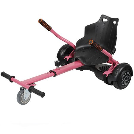 Hoverkart Carrinho para Hoverboard  Rosa  Com Encosto