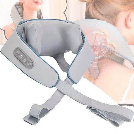 Massageador Elétrico Para Pescoço E Ombros Cinza - 82916