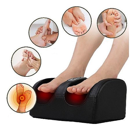 Massageador De Pés Pernas Elétrico  Shiatsu Bivolt Preto - 82875