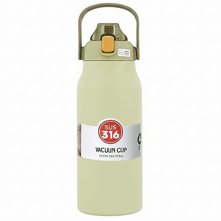 Garrafa Térmica Inox 1700ml com Bico e Alça Verde- 82907