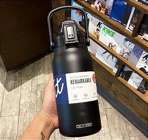 Garrafa Térmica Inox 1700ml com Bico e Alça preto - 82907