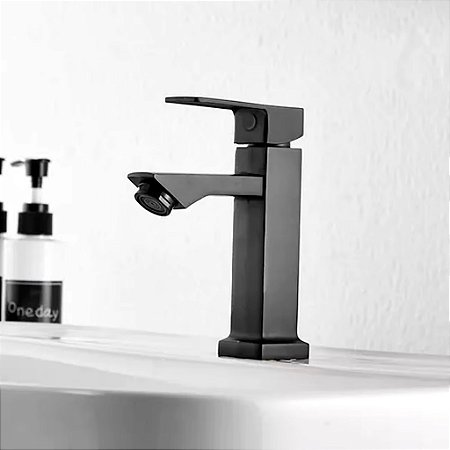 Torneira de Lavabo/Banheiro Luxo Metal 1/2 Preto - 83231