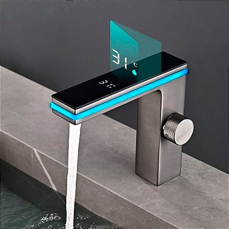 Torneira Banheiro Monocomando P/ Bancada Display Led - 83226