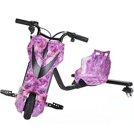 Triciclo Hoverboard Elétrico 8 polegadas Drift 350w 30kmh GALAXIA ROSA - 81926