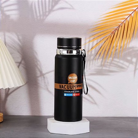 Garrafa Térmica 800ml C/ Infusor E Alça Para Transporte Cor Preta - 82203