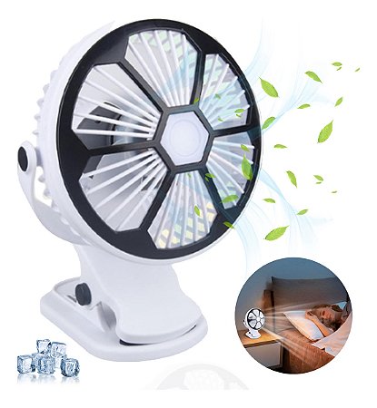 Mini Ventilador De Mesa Usb 720° C/ Clip Portátil - 82255