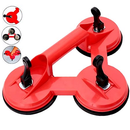 Ventosa Tripla Em Abs P/ Vidros Espelho Até 105kg - 83242