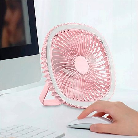 Ventilador Portátil USB C/ Climatizado Luz LED Rosa- 81917