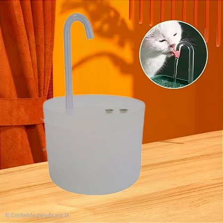 Bebedouro P/ Gato Automático Com Fonte de Água Elétrica e Filtro 1.5L Branco - 83241