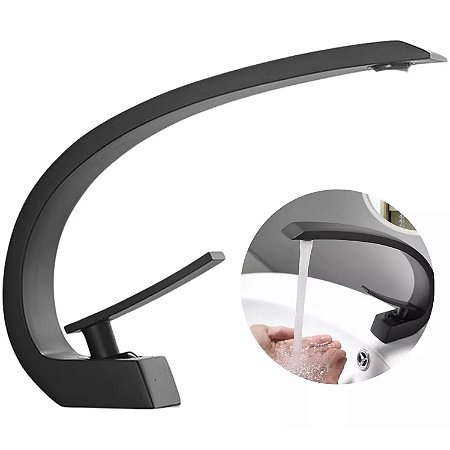 Torneira Banheiro Lavabo Cascata Curva Misturadora - 82206