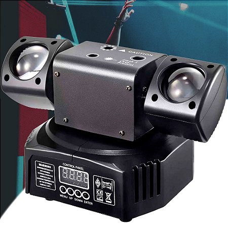 Mini Moving Head 36w Duas Cabecças Giratória DMX 512 - 81293