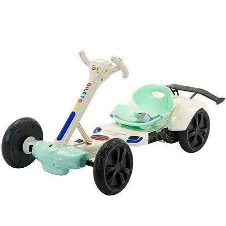 Carrinho Elétrico Kart Infantil Recarregável 220v Verde - 82005