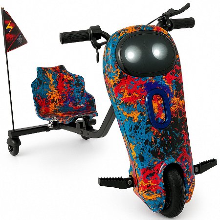 Triciclo Elétrico 8 polegadas Drift 350w C/ Kit Proteção Pintado Colorido - 81926