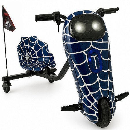 Triciclo Hoverboard Elétrico 8 polegadas Drift 350w Homem Aranha Azul - 81926