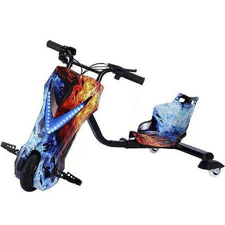 Triciclo Elétrico 8 polegadas Drift 350w Frente em V Fogo e Água - 82900