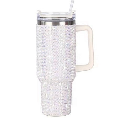 Copo Térmico Com Canudo e Tampa 1200ml Branco- 82721