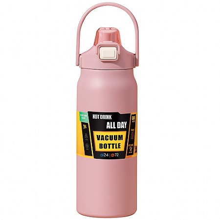 Garrafa Térmica Inox 1200ml com Bico e Alça Rosa - 82884