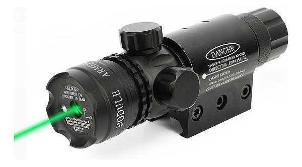 Mira Laser Scope Recarregável Luz Verde Mount Metal - 82008