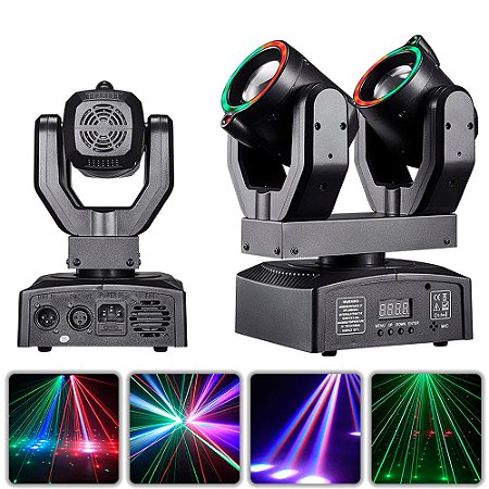 Moving Head Duplo Rgb 100w Cabeça Móvel Controle De Voz Dmx - 82495