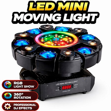 Moving Mini Led Light 100w P Dj Festa Evento Balada Dmx 21ch - 82260