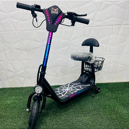 Patinete Elétrico Infantil 350w C/ Bluetooth LED e Rodinha Preto - 81916