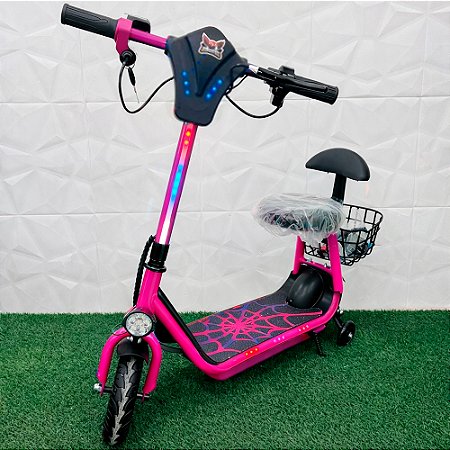 Patinete Elétrico Infantil 350w C/ Bluetooth LED e Rodinha Rosa - 81916