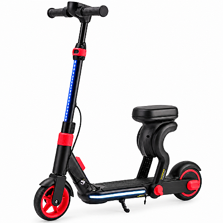 Patinete Elétrico 200w Com Banco Dobrável Led 21,6v 16km/h Preto - 82929