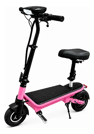 Patinete Elétrico 350w Dobrável Com Banco E Suspensão Rosa - 82918