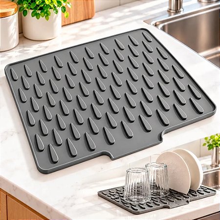 Tapete Escorredor De Louça Silicone Flexível Dobrável 40x30CM - 84310