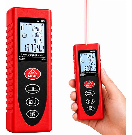 Trena Digital A Laser Ultrassônica Medidor De Distância 80m Vermelho - 82576