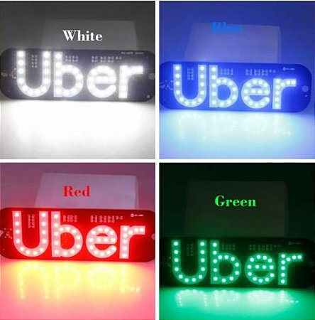 Placa Luminosa - Uber - Branco - 83000