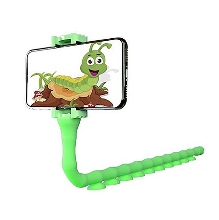Suporte Para Celular Cute Worm Lazy com pega - Verde