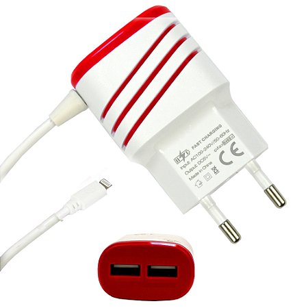 Carregador de 3.1A - Vermelho - 82305