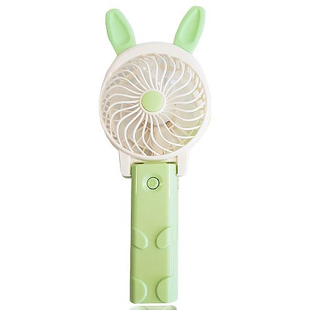 Mini Ventilador USB Portátil Dobrável - Coelinho Verde - 82978-2